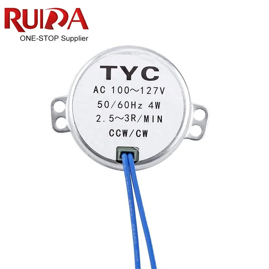 

Хорошее качество TYC-50 AC magnet Synchron Motor двигатель поворотного круга 100V-127VAC 50/60Hz 4W 2,5-3 об/мин CCW/CW