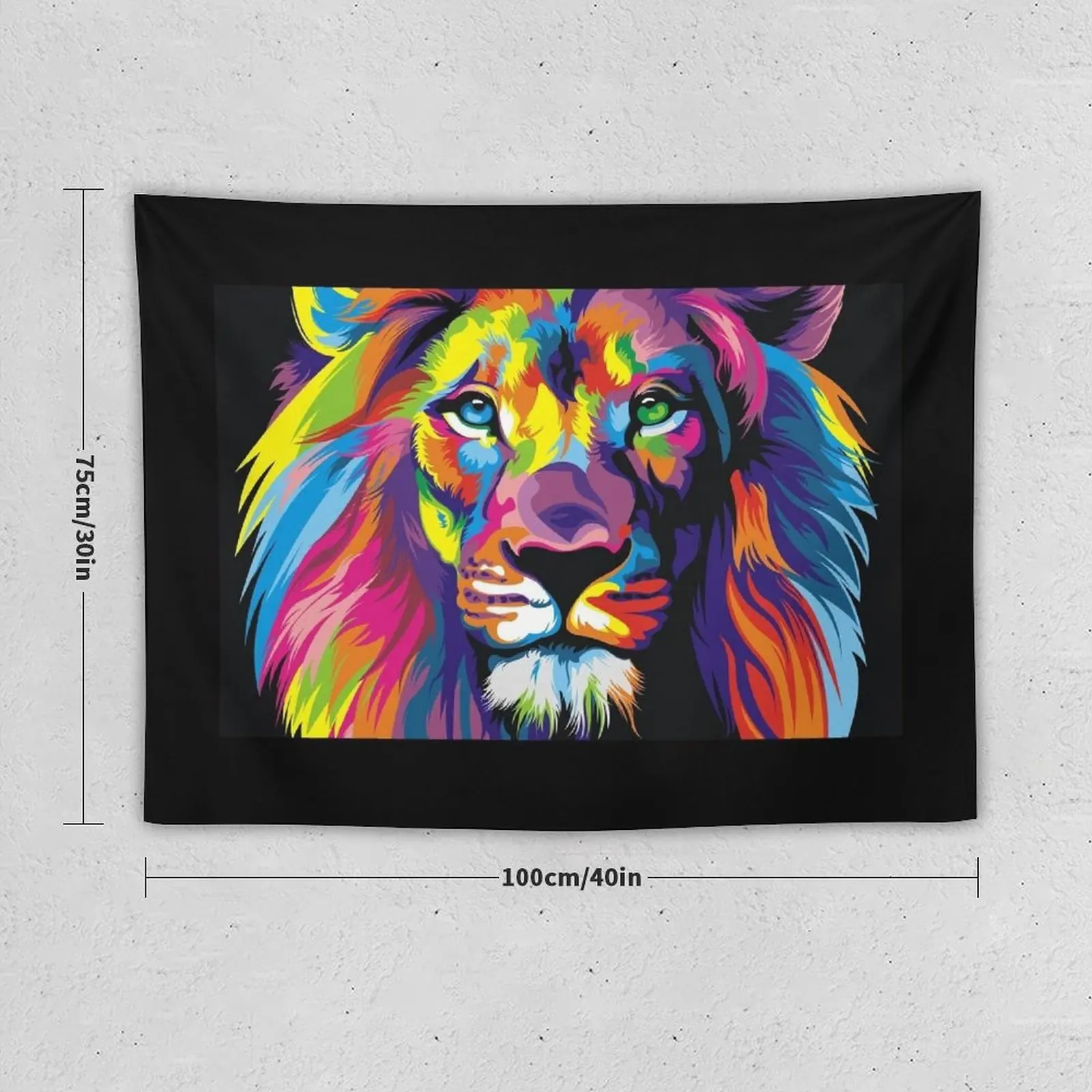 Banksy Rainbow Lion Graffiti Pop Art Painting Tapestry Aesthetic Home Decor Room Decore Aesthetic Cute Decor Tapestry