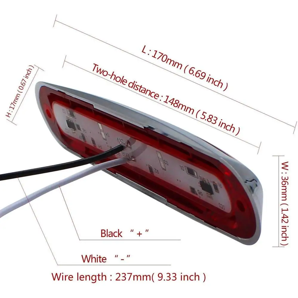 2 x LED Side Marker Lights (Yellow, Red, or White) fit for various vehicle types, including trucks, RVs, trailers, lorries