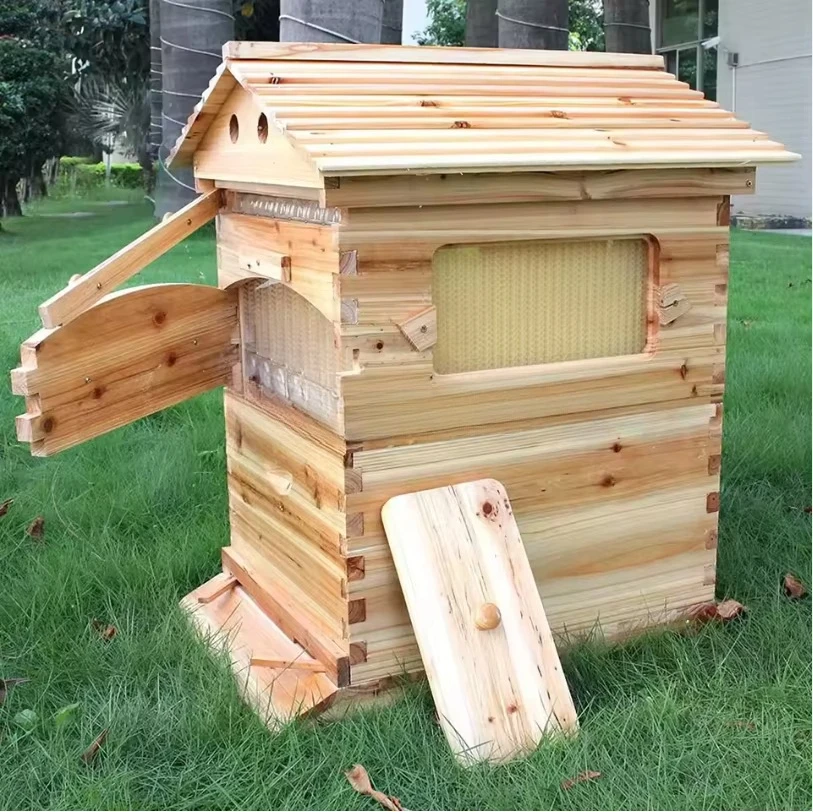 Auto Flowing Beehive Honey Box Bee Hive Automatic Honeybee Hive With 7Pcs Flowing Frames Starter Kit