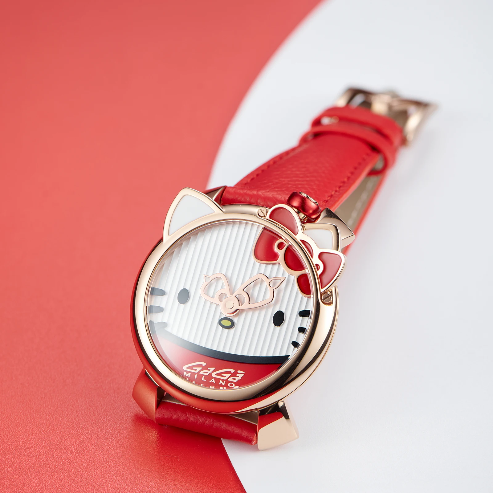 ساعة GaGa النسائية ذات الاتصال الهاتفي الأبيض والذهبي الوردي، ساعة أنيقة بحركة كوارتز سويسرية لطيفة