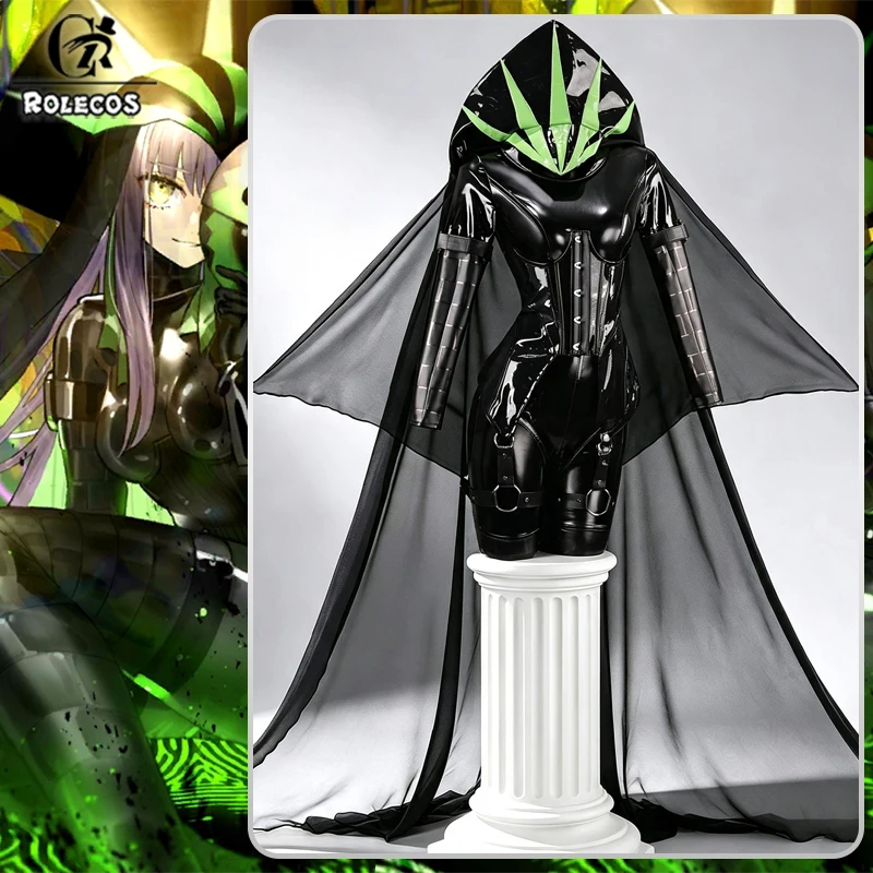 ROLECOS Game FGO Kingprotea Cosplay Costume Black Combat Uniform Women Halloween Party Role Play  Jumpsuit