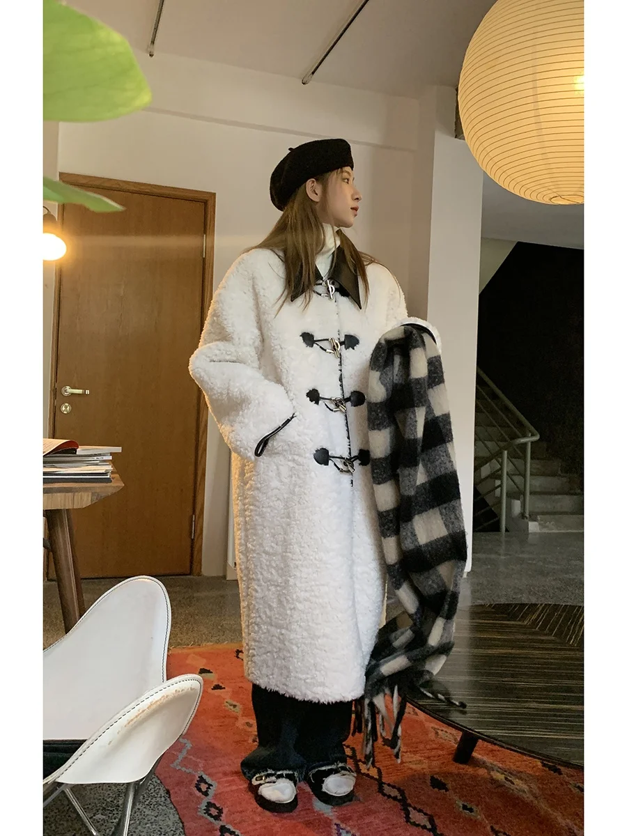 

Red Celebri Cotton Jaet Women's Winter Thiened Long eepskin Coat Unique Design Commute Sle Button Closure Cotton Coat