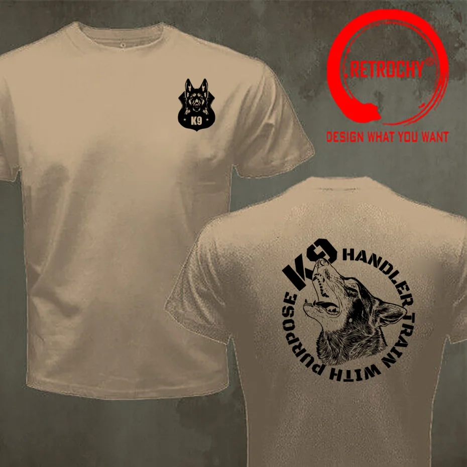 Funny Design K9 Handler Train Malinois  Shirt Men Fashion Trendy Casual Clothing Stylish Tops Tee Shirt Leisure Tshirt Men's