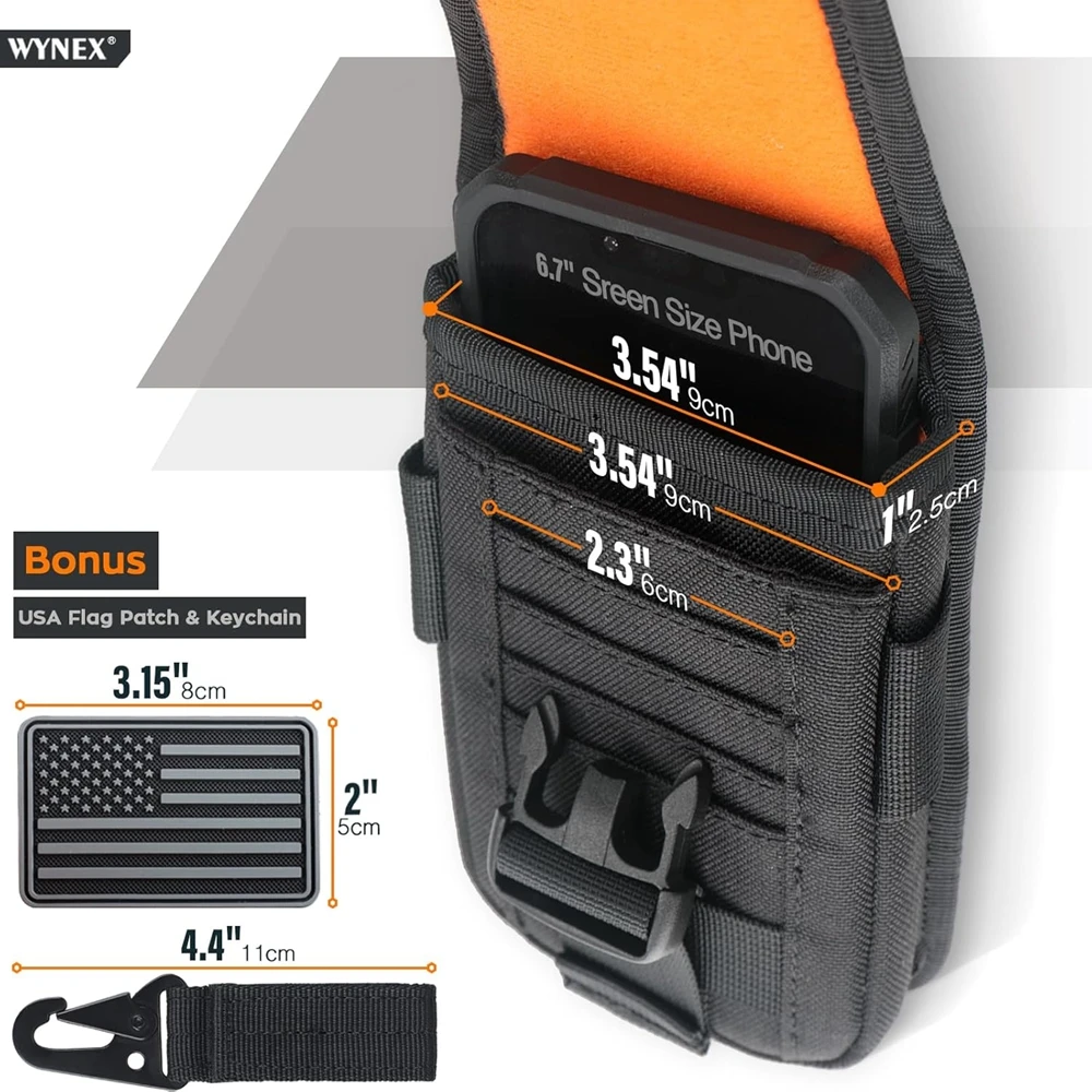 Tactical Phone Pouch Molle,Smartphone Holster Bag EDC Utility Cellphone Lock Card Holder Organizer Fit for Waist Belt Case view 6