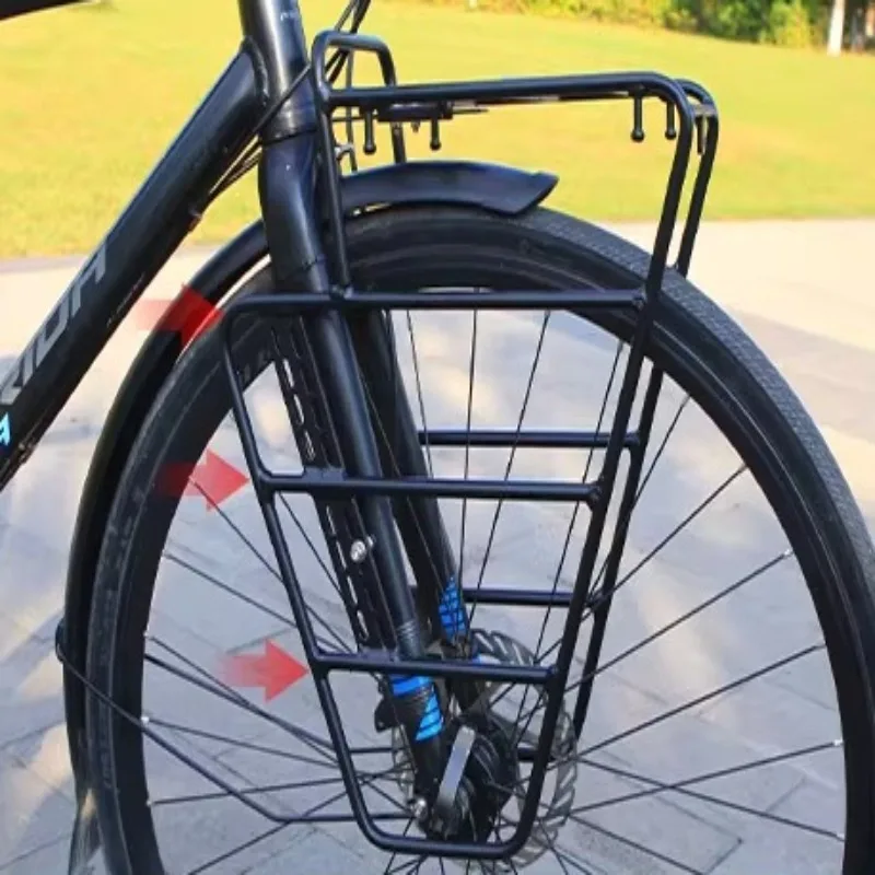 Aluminum Alloy Road Bike Front Rack Sturdy Durable Lightweight High Intensity Integrated Bicycle Panniers Bicycle Accessories