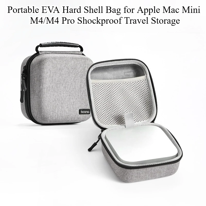 For Mac Mini M4 Travel EVA Hard Shell  Carrying Case, Shockproof Storage Bag for  M4 Pro chip/M4 chip