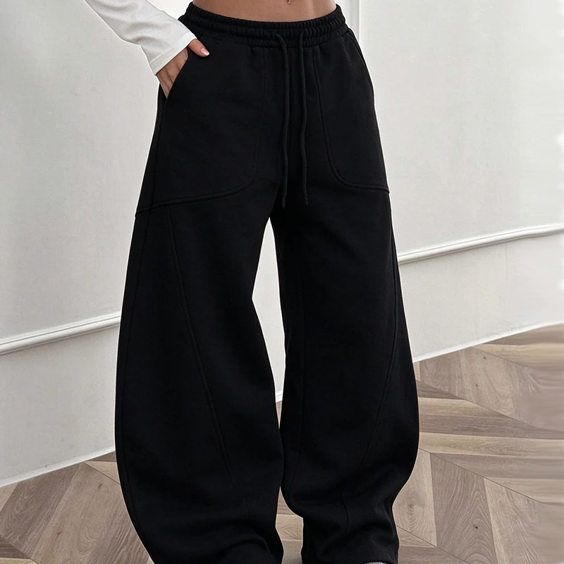 European and American Retro Patchwork Casual Pants High Street Niche Sports Pants Versatile Mop Pants