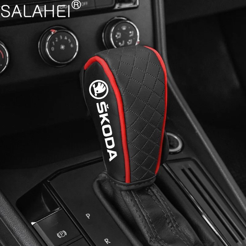 High-end Car Center Console Gear Shift Knob Cover Handle CaseFor Skoda Superb Rapid Octavia Kodiaq Fabia Derivative Karoq Kamiq