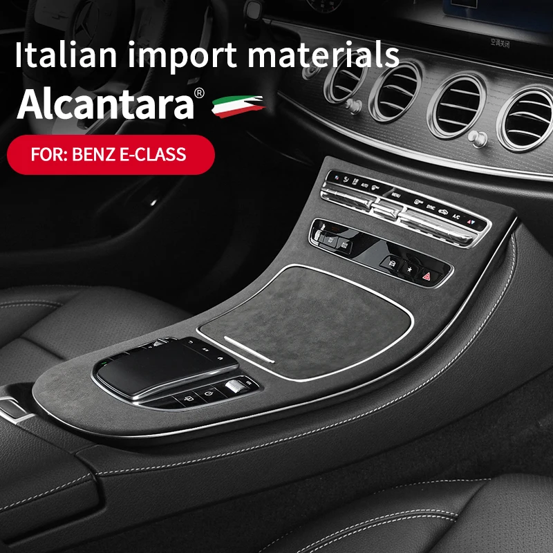 

For Mercedes Benz E-Class W212 W213 2019 2020 2021 2022 Central Dashboard Knob Gear Lever Alcantara Cover Pad Protect Shell