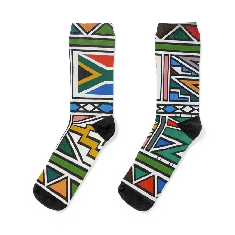 Ndebele Africa design Socks heated colored loose Antiskid soccer Luxury Woman Socks Men's