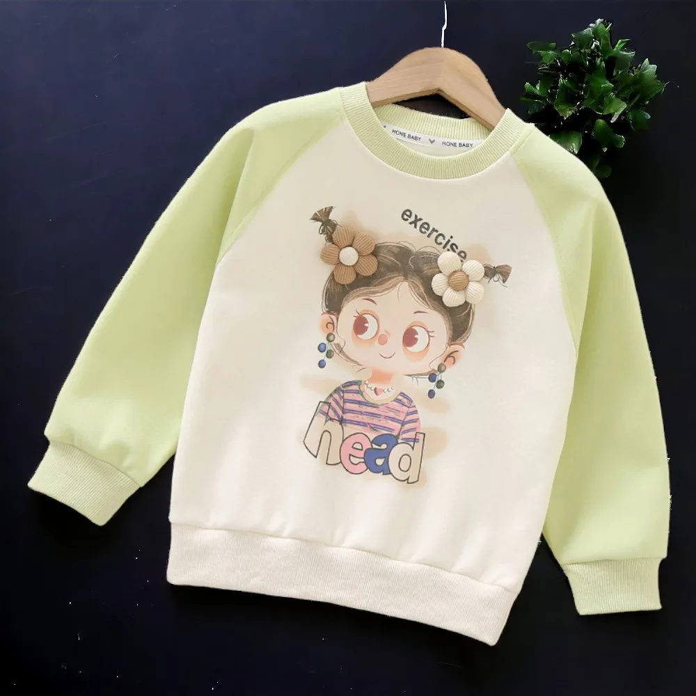 Kids Cartoon Sweatshirts for Girl School Tops Teens Baby Outfits Lolita Long Sleeve Shirts Children Clothes 5 7 9 10 11 13 Years