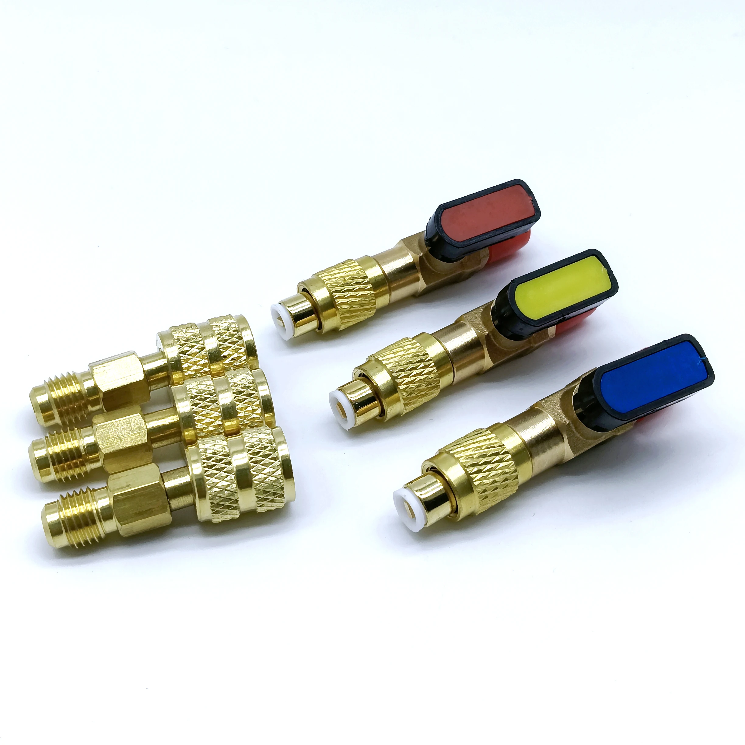 R22 Refrigerant Ball Valve Brass Air Conditioning Refrigerant Shut-Off Valve Connecting to Hose Refrigeration Tool r410a Adapter