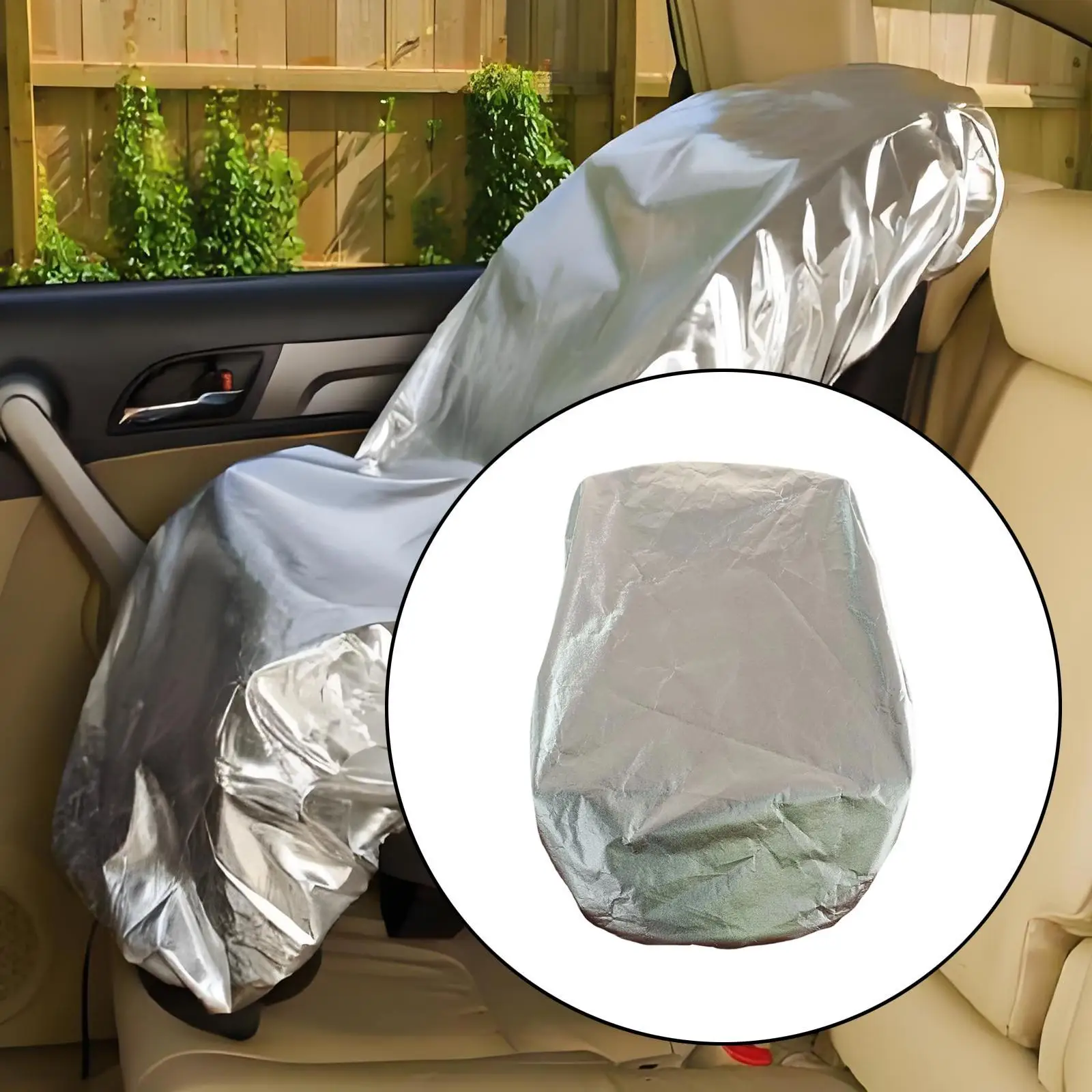 Baby Car Seat Sunshade Cover Aluminum Film Heat Protector Universal Car Seat Cover for Kids Summer Sun Blocker