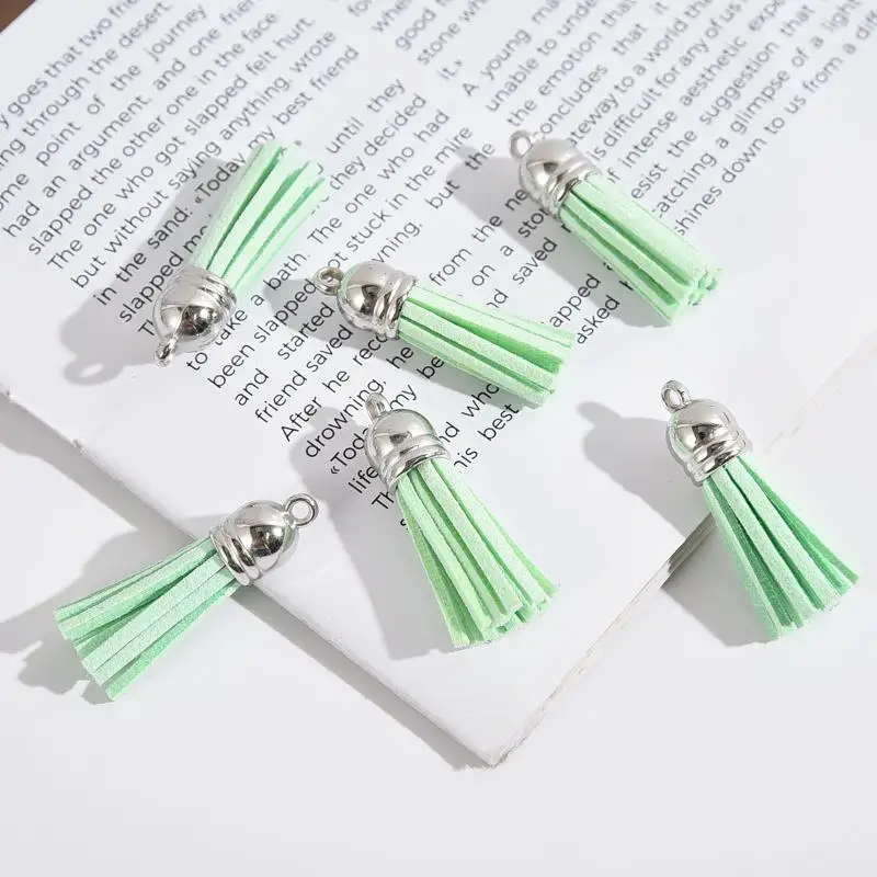 10/20 Stück Kunstleder-Quastenanhänger Kleine Quasten Charms für DIY-Schmuck, Armbänder, Schlüsselanhänger, Taschendekoration, Handarbeit – Detail 4