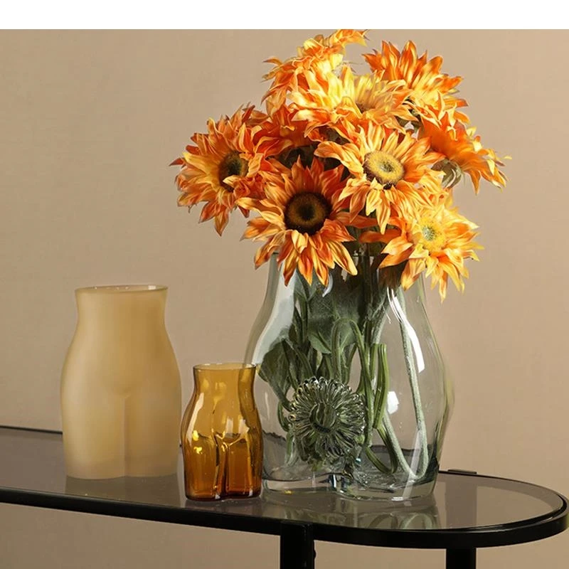 Modern Abstract Butt Vase Flower Arrangement Hydroponic Countertop Glass Living Room Furnishings Home Decoration
