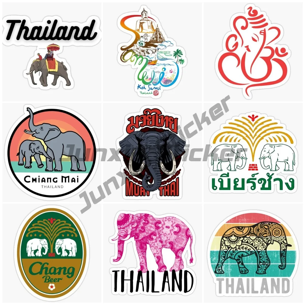

Thailand Elephant Retro Thailand Travel Poster Dudu Car Taxi Thailand Elephant Wall Bar Restaurant Home Decoration Craftsmanship