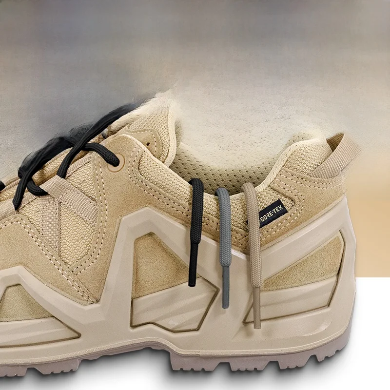 Original round Tactical Outdoor Boots Shoelaces for Lowa Hiking Shoes Mountain Climbing Shoes Men's Black Rope Shoes