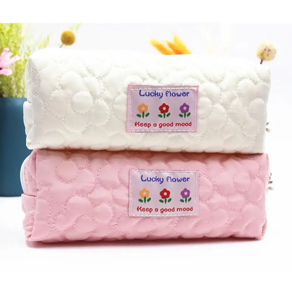 New Polyester Fibre Pillow Bag Flower Multi-Function Floral Pencil Case Stationery Box Gift