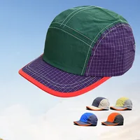 Custome Logo 5 Panel Color Matching Quick-drying Hat Big Head Wide Brim Sunshade Casual Flat Edge Baseball Cap for Men and Women - Image 4