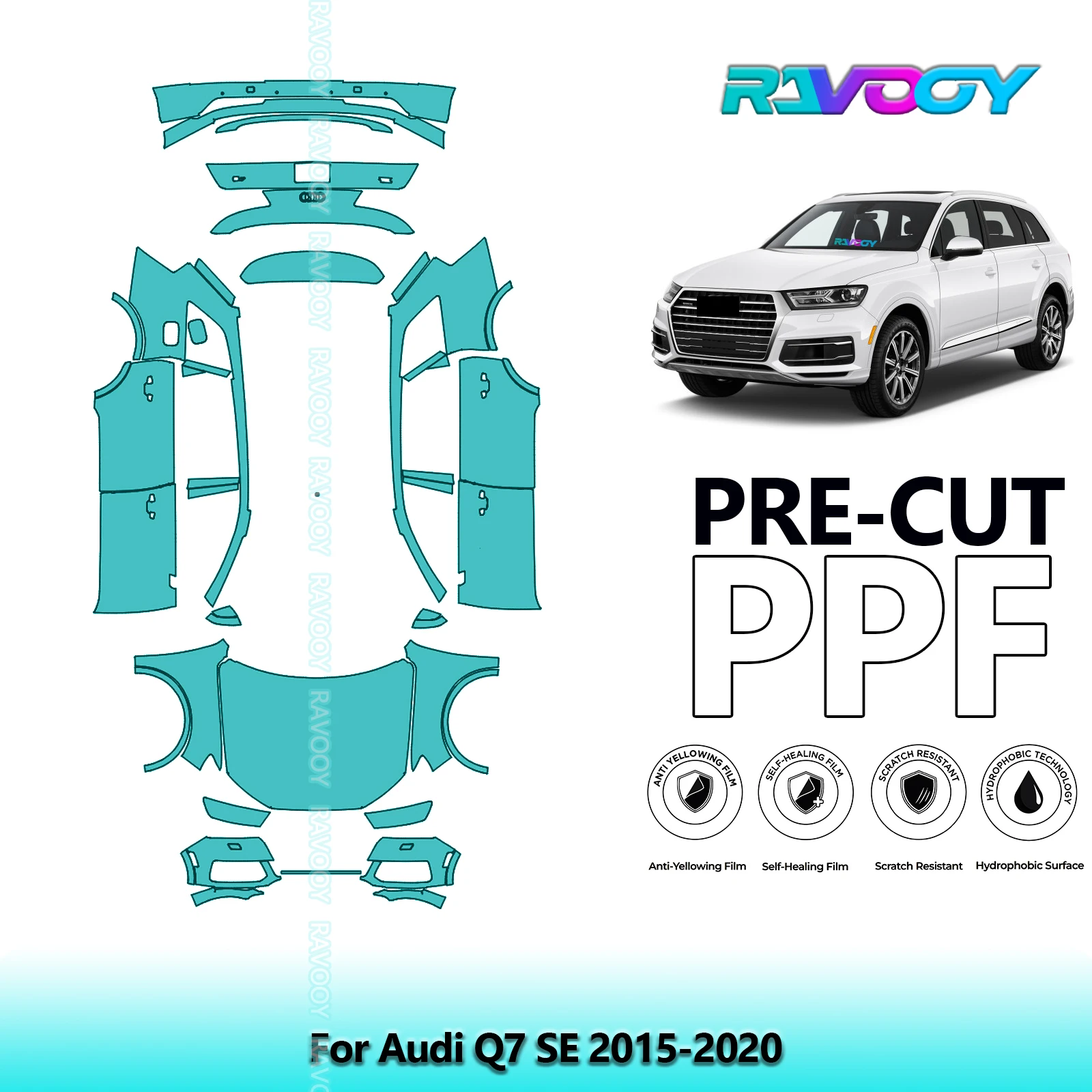 

Full Vehicle Clear Bra Precut PPF Paint Protection Film For Audi Q7 SE 2015-2020