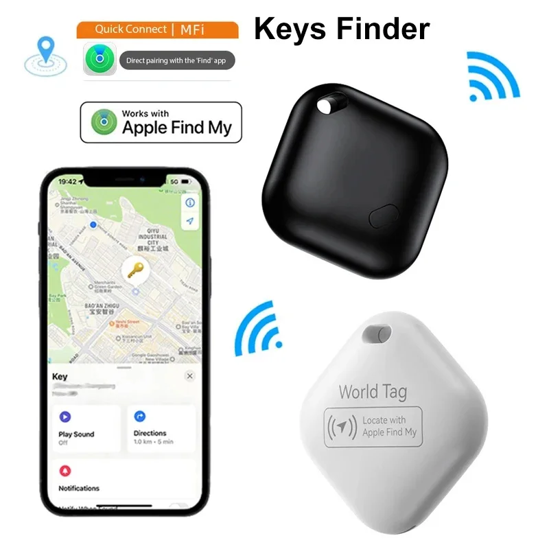 

F2 Portable GPS Tracking Smart Wireless Anti Loss Alarm Device Mini Keys Item Finder Bluetooth Tracker Work With Apple Find My