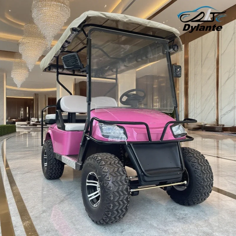 2025 جديد نادي الرماية سيارة على الطرق الوعرة الصيد سيارة 4 مقاعد بطارية ليثيوم عربة جولف كهربائية مع شاشة 10 بوصة لملعب الغولف #4