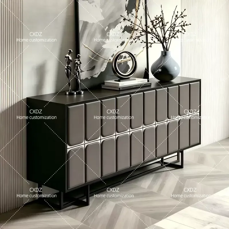 Modern Simple Painted Dining Side Cabinet Large Capacity Living Room Storage Locker Household Wall Mounted Cupboard