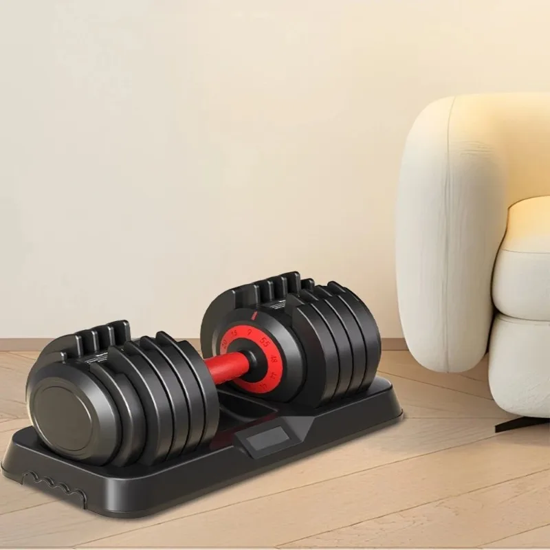 Adjustable Dumbbell Fitness Home Set Gym Dumbbells Quick Weight Adjustment Rotating Design Exclusive Base Easy To Store Lock