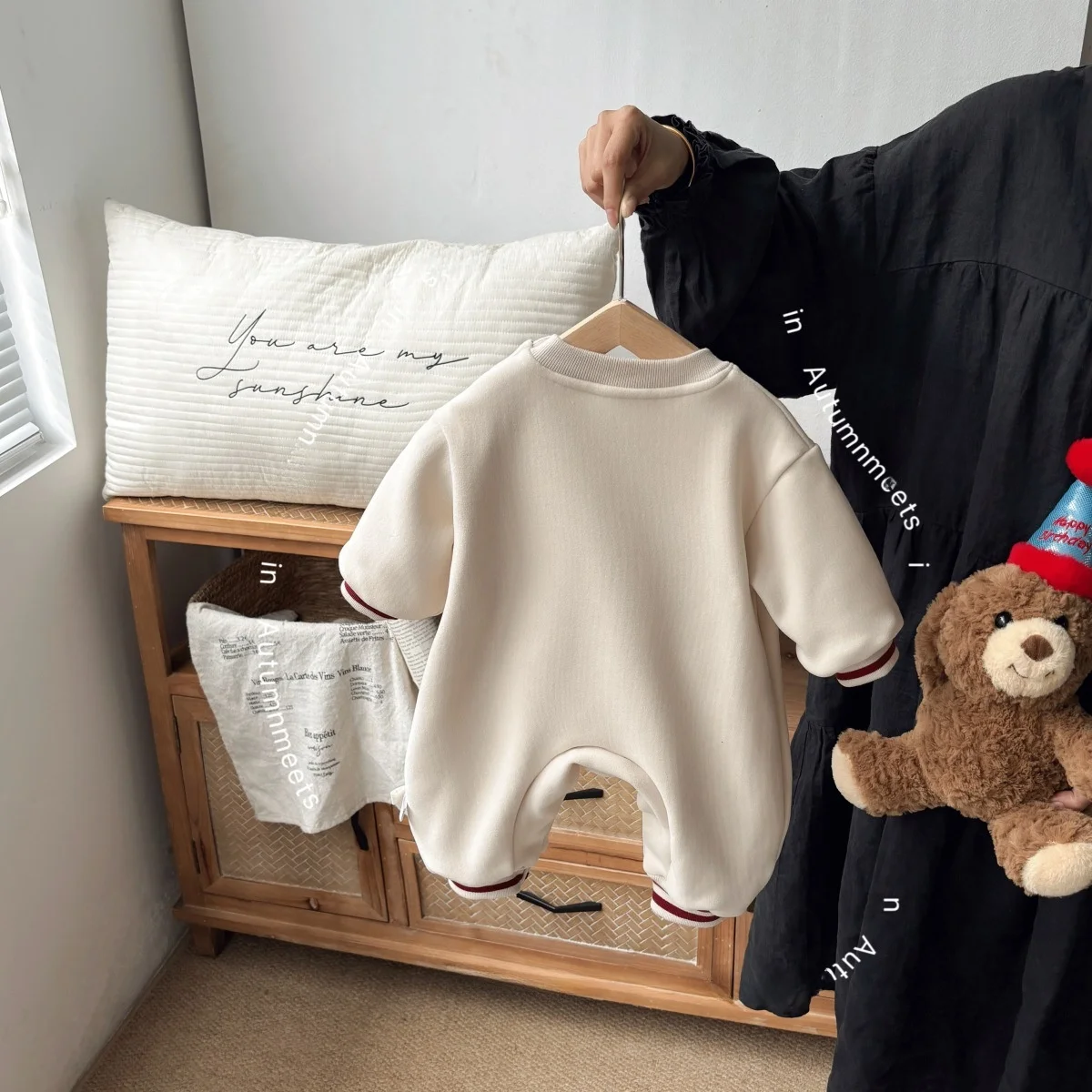 Traje de bebé Fce cálido de una pieza Conjunto de Cler de dibujos animados Nueva llegada de invierno ex Thiened Long Sve Pantalones largos...