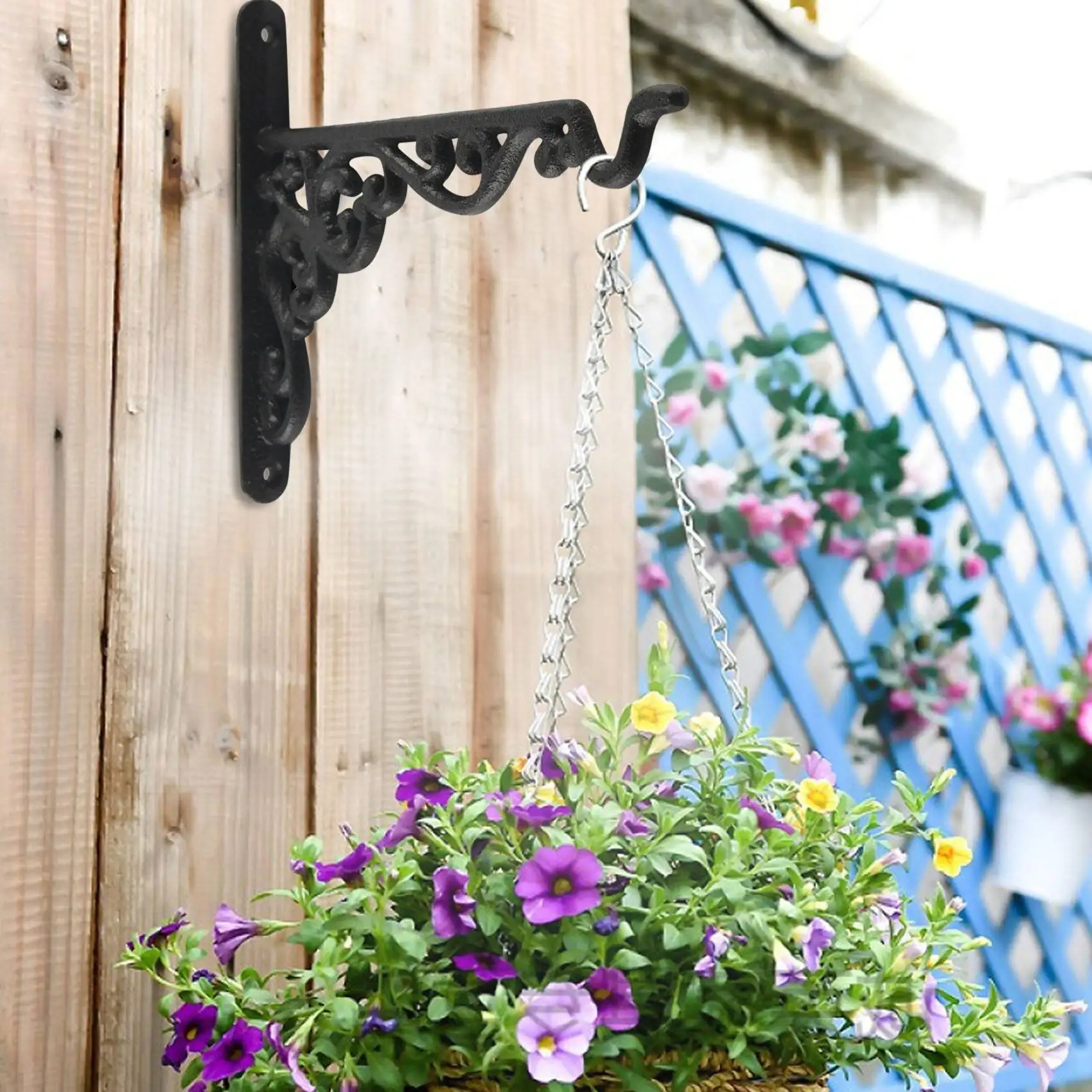Neue Gusseisen Aufhänger Schmiedeeisen Garten Haken Blumentöpfe Korb Wand Aufhänger Halterung Mit Expansion Schraube