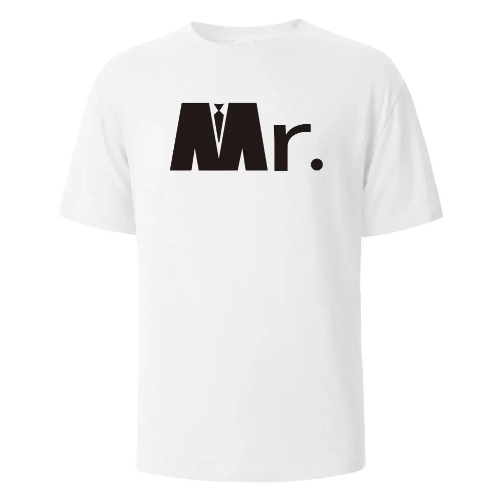 Camiseta Masculina Estampada Mr. Engraçado gráfico 100% algodão oversize camisetas de manga curta para homens mulheres verão moda casual o-pescoço topos