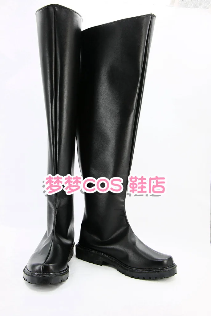 Code Geass‌ Suzaku Kururugi‌ Cosplay Costume Shoes Black Handmade Faux Leather Boots