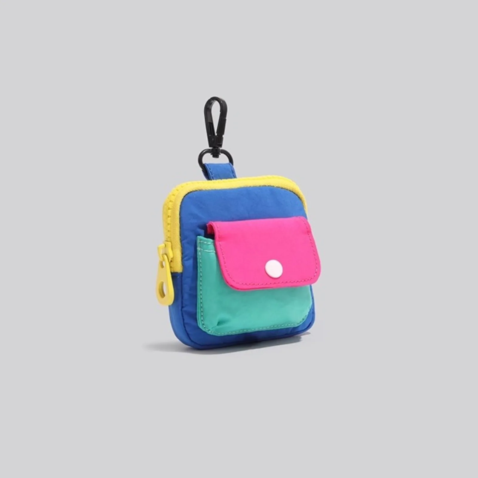 

2025 new niche coin purse, portable small contrast-colored card holder, mini zipper earphone bag
