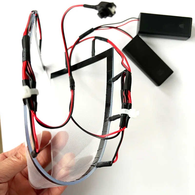 Large Rectangle Led Eyes Light Decorations Flexible Bendable Helmet Shine Eye Lights DIY Kit for Cosplay Mask Accessories Gift