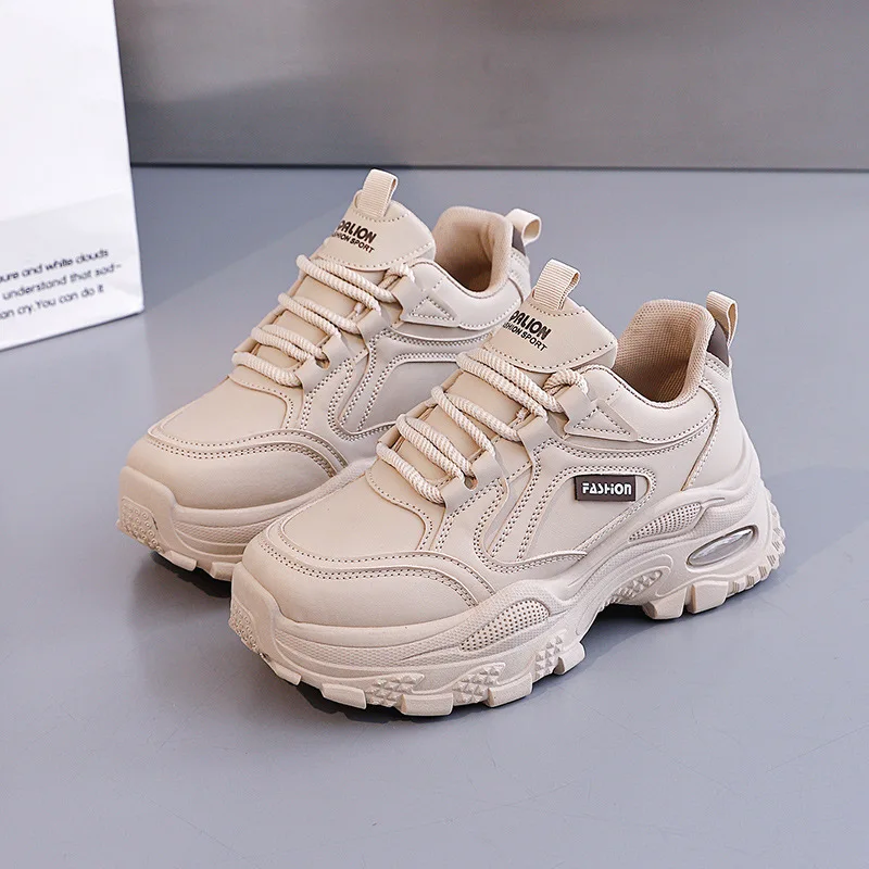 

Versatile Thick-Soled Casual Shoes for Middle-Aged & Young Women Height-Increasing Spring Autumn New Dad Sports Running Shoes