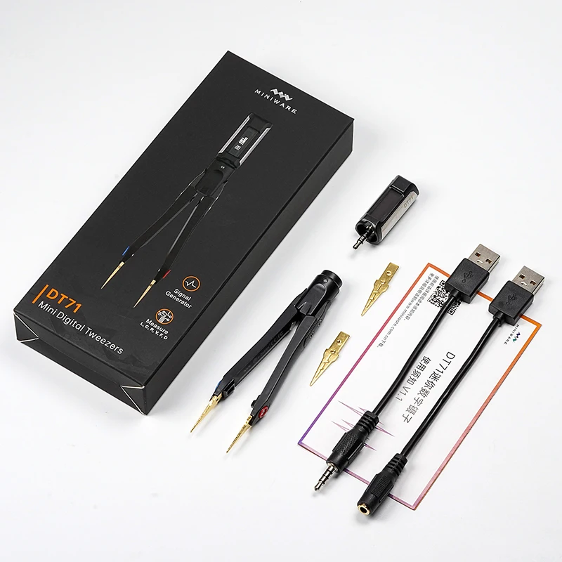 

DT71 Mini Digital Tweezers Smart SMD Tester Portable LCR Meter Diode Resistor Capacitor Checker 10KHz Signal Generator Auto Scan
