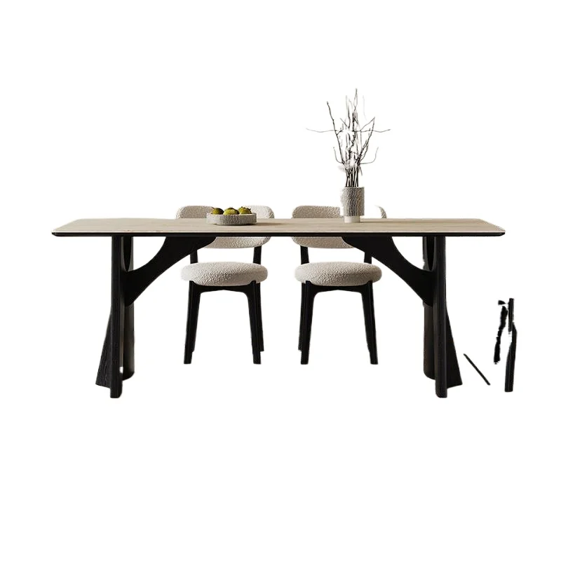 

Dining table Small apartment modern and simple, French retro style rectangle, ash wood dining table and chairs