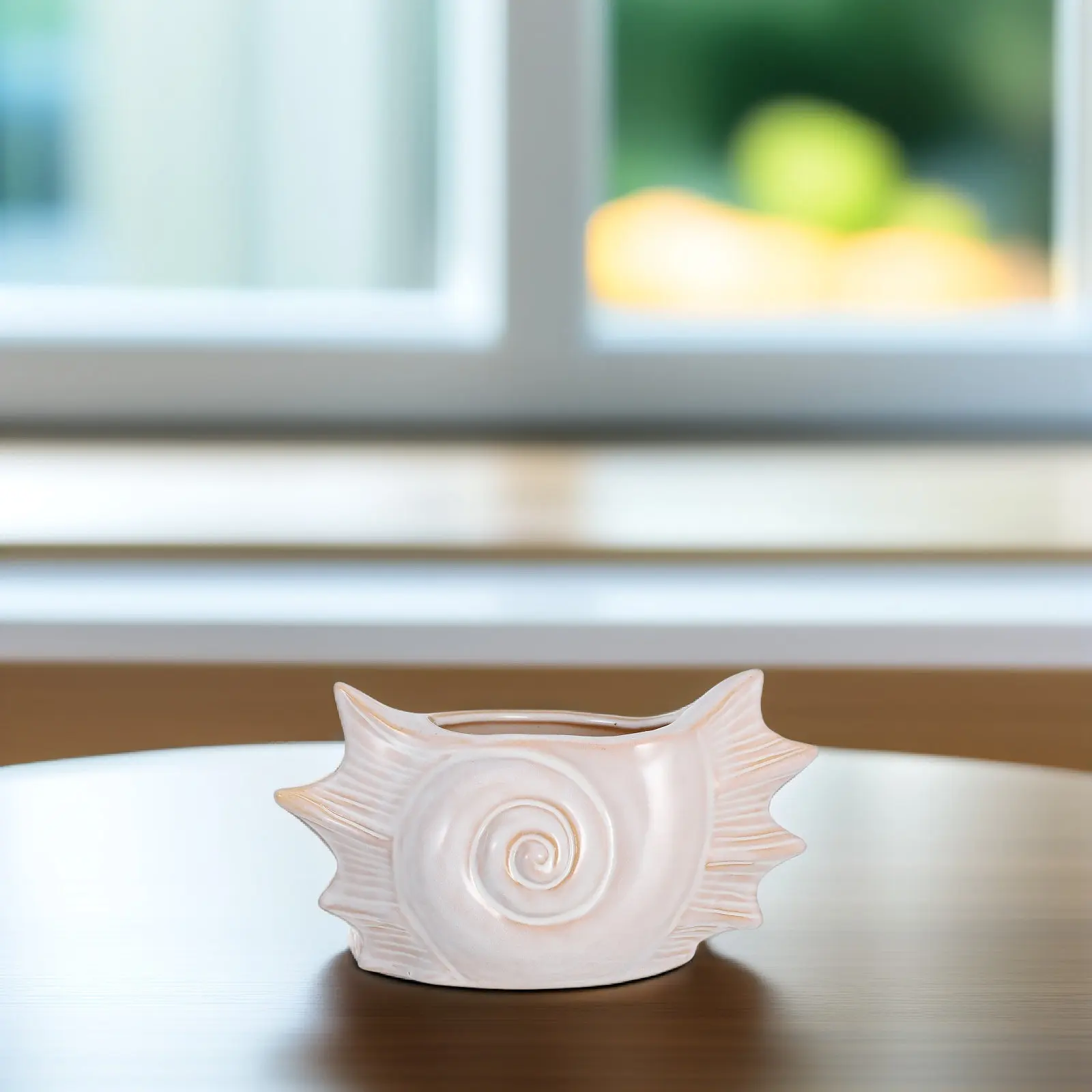 Ceramic Sea Shell Planter Ocean Series Small Indoor Planter for Succulents Cacti Decorative Plant Pot Home Office Desk Garden