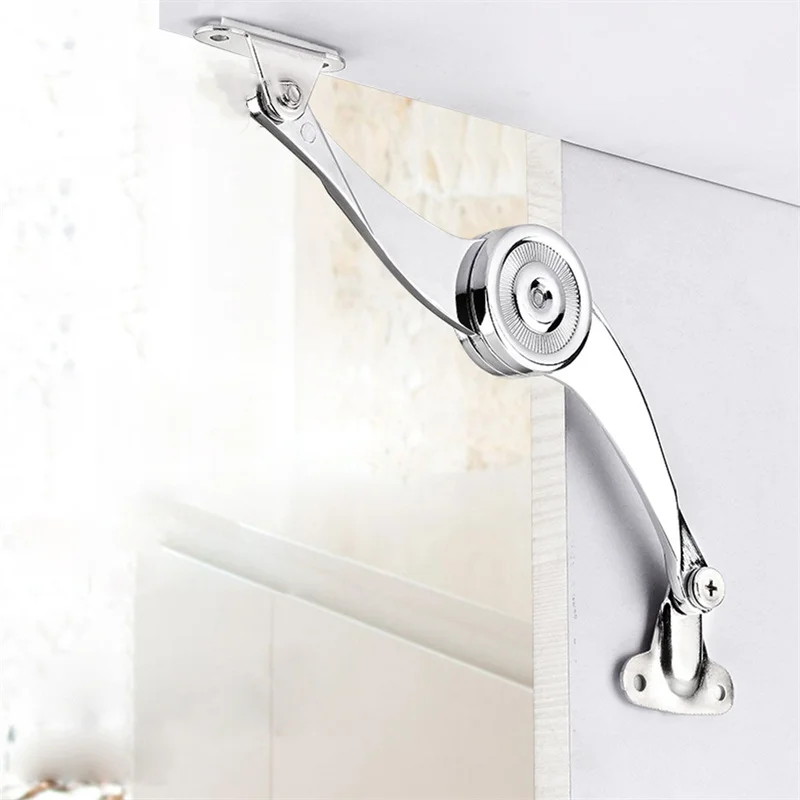1/2pcs Hydraulic Randomly Stop Hinges Kitchen Cabinet Door Adjustable Polish Hinge Furniture Lift Up Flap Stay Support Hardware