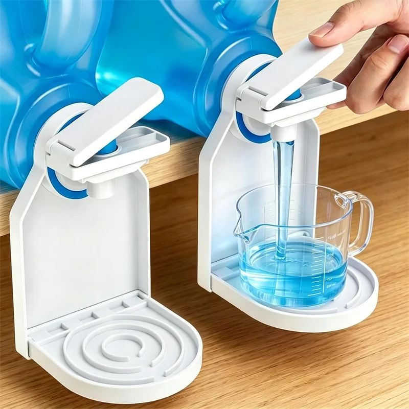 2 Pack Laundry Detergent Dispenser Cup Holder No-Drip Laundry Detergent Cup Holders Drip Trays with Easy Press Nozzle Switches