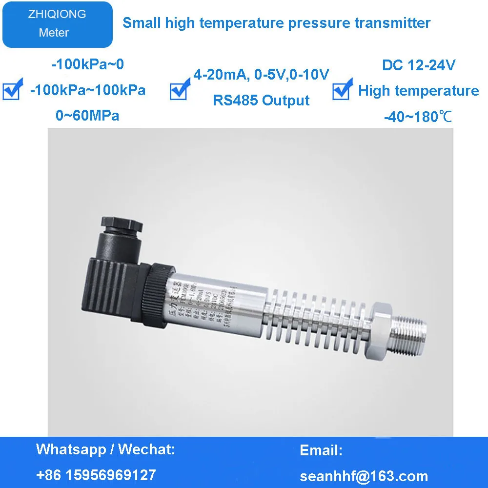 

OEM Customization Steam Oil Filled Sensor Steam Gas Water Cooling Fins 600Bar 0-60MPa High Temperature Pressure Transmitter