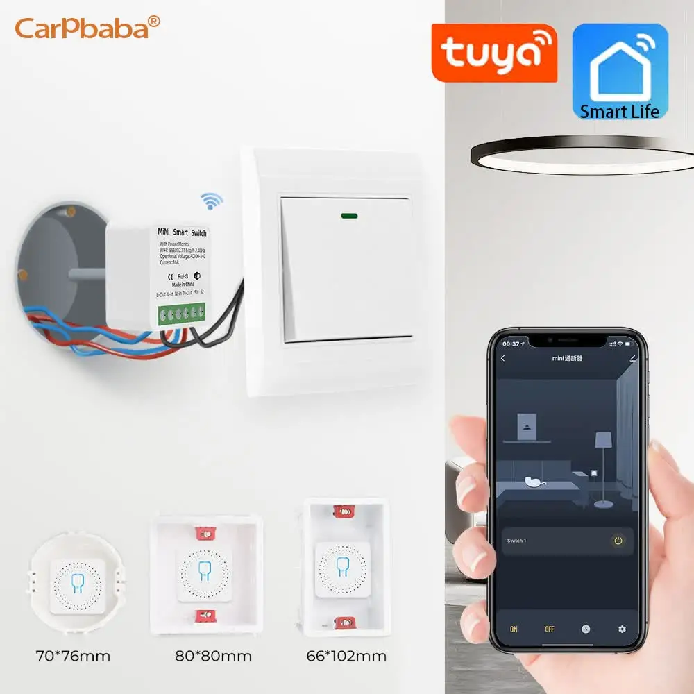Tuya Smart-Life 16A Remote Control Smart Switch Tri-Mode WiFi & Bluetooth & RF433 Switch Device for Smart Home Automation
