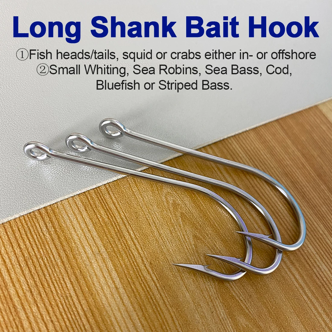 FishTrip 50Pcs Oshaughnessy Fishing Hooks Forged Long Shanked Saltwater Bait Hook for Both Trolling & Stationary Fishing