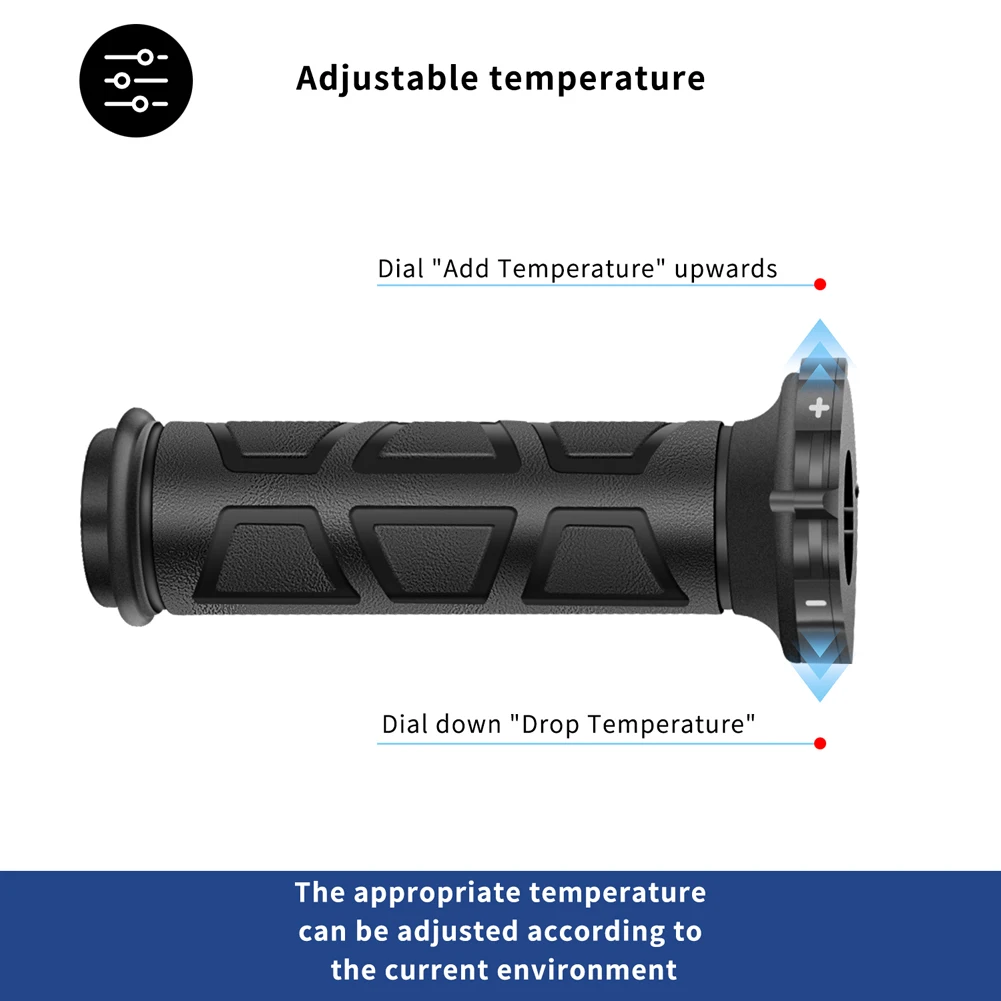 22mm Motorcycle Hand Heated Grips 3 Gear Electric Hot Heated Grip Temperature Regulation Waterproof Motorcycle Parts for Winter