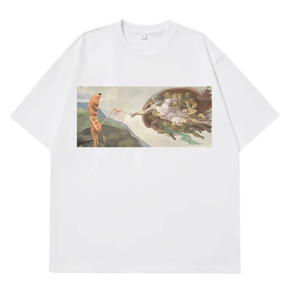 مضحك ماركوس دودة خلق آدم مضحك ميمي تي شيرت الرجال النساء الكلاسيكية موضة تي شيرت Harajuku القطن الهيب هوب تي شيرت #5