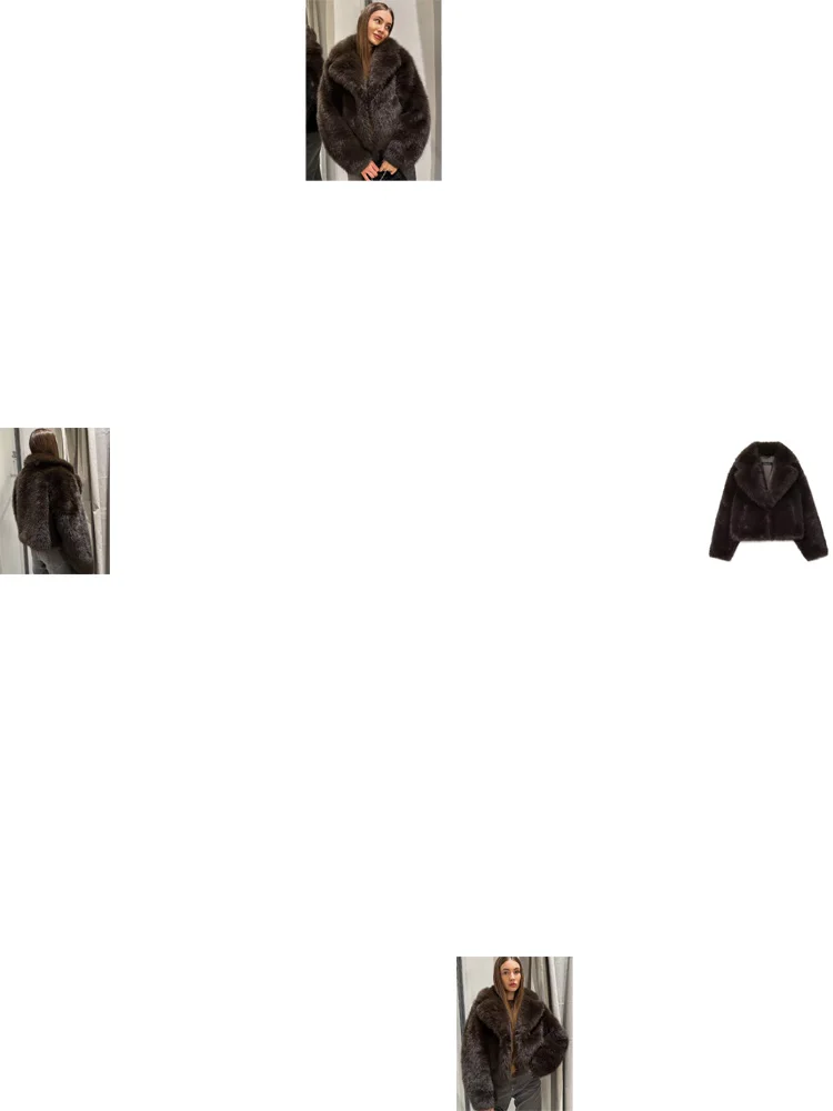 

HH женское зимнее плюшевое пальто, теплое повседневное пальто с лацканами в стиле ретро, короткое пальто с длинными рукавами и эффектом искусственного меха, женское модное однотонное пальто с карманами