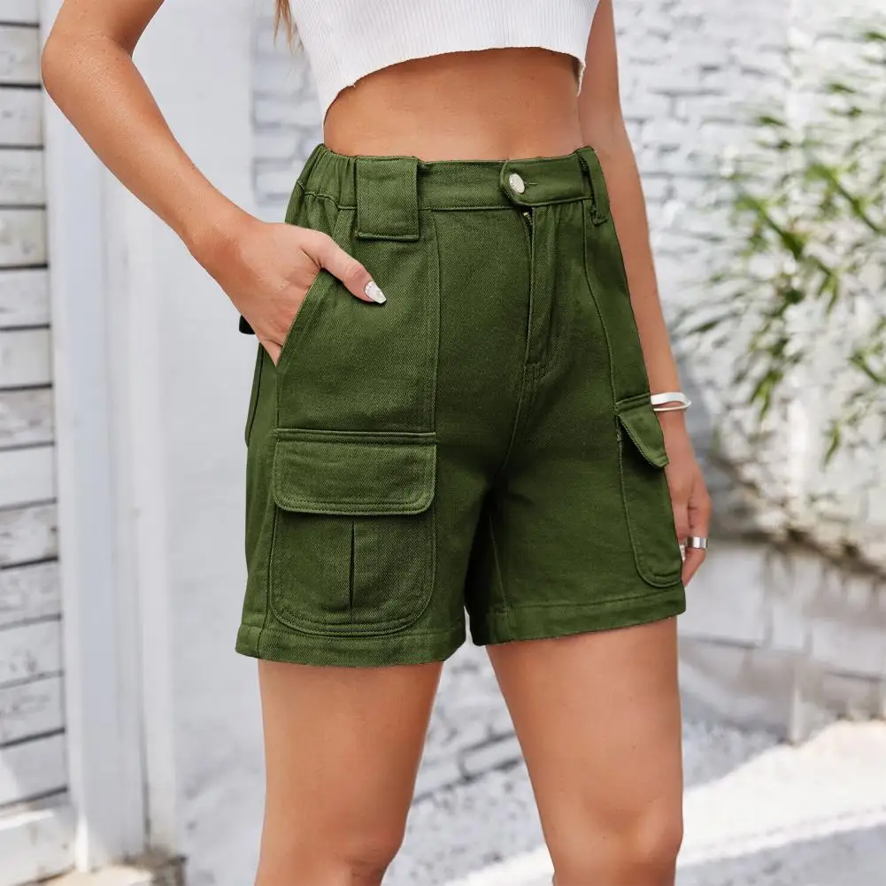 Women's Cargo Shorts Casual Knee Length Bermuda Shorts with Multiple Pockets Summer Straight Leg Cargo Pants
