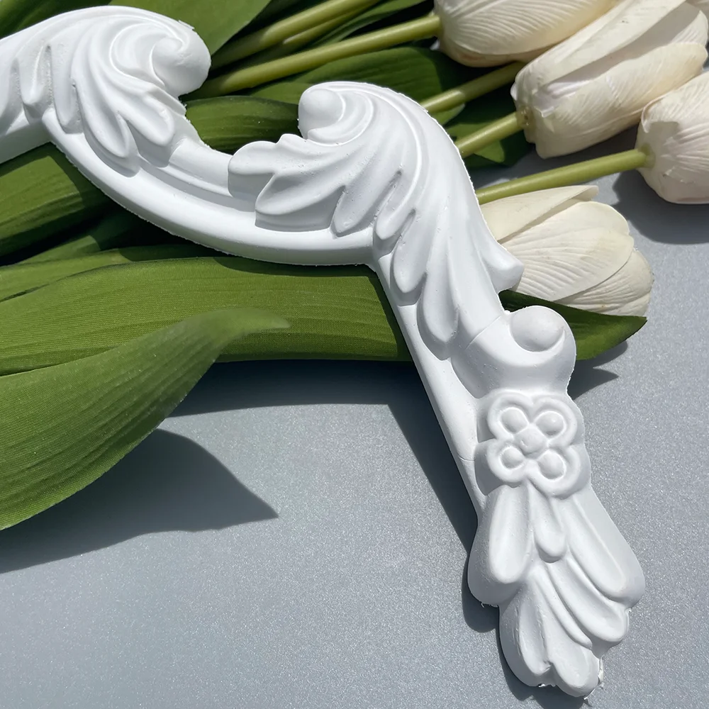 French PU corner flower background wall shape imitation plaster American ceiling decoration corner flower carved wall decoration
