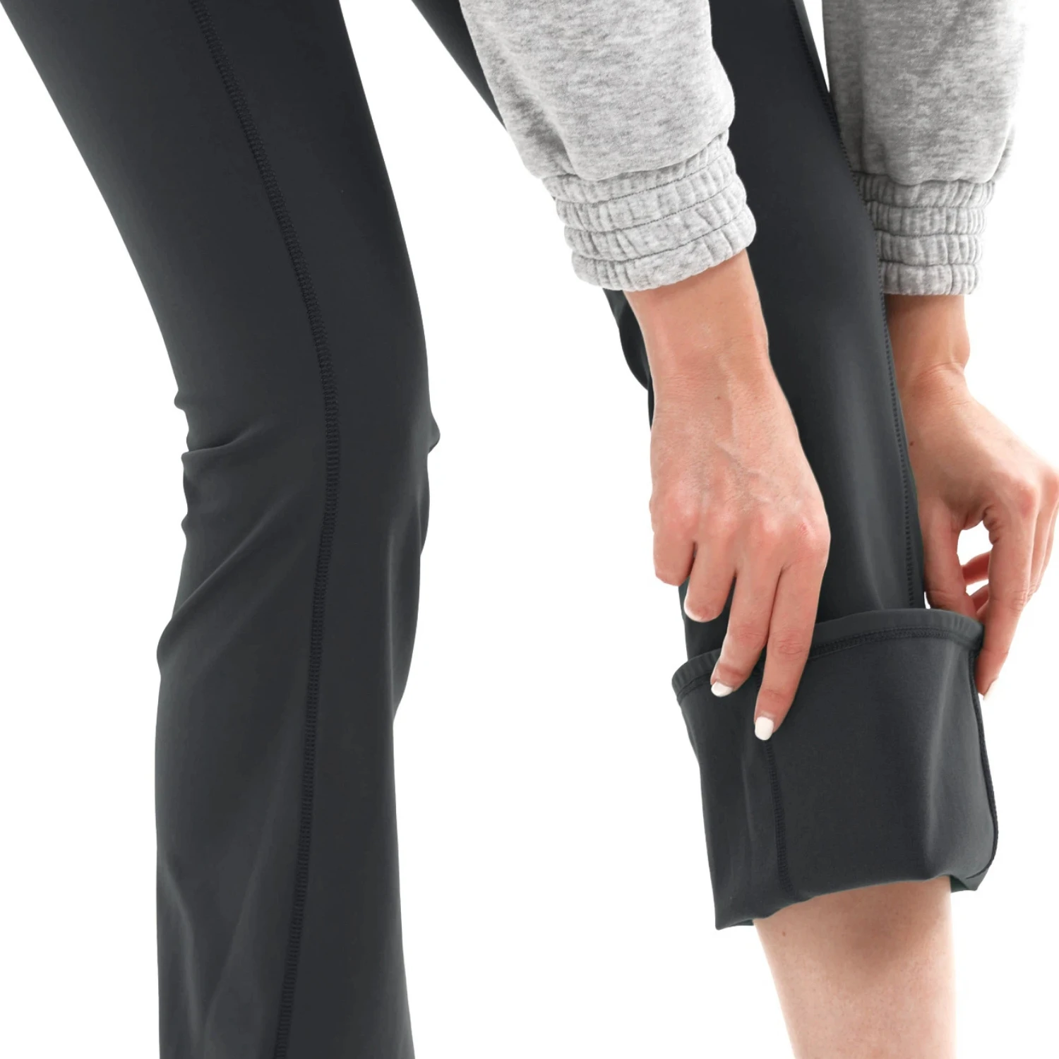 Women's Fleece Lined Flared Yoga Pants, High Waisted Tummy Control Butt Lifting with Side Pockets for Workout Running & Winter